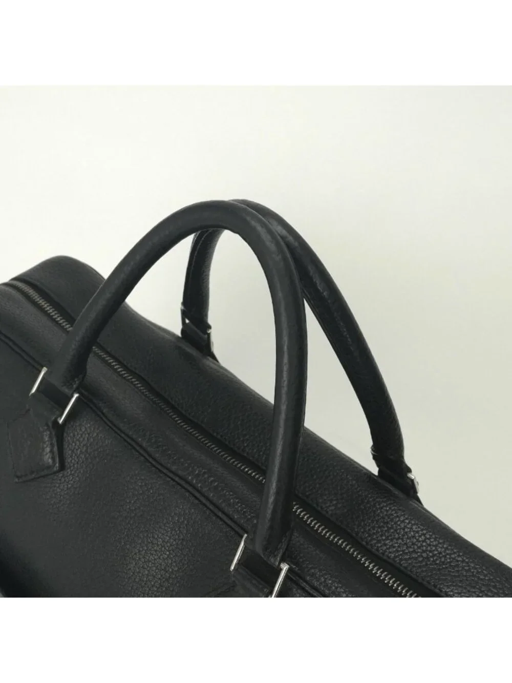Hermes Plume Doc 38 Business Briefcase Fjord Noir Black Silver